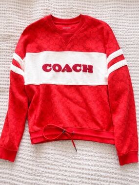 Coach Red Sweatshirt with White Chest Panel